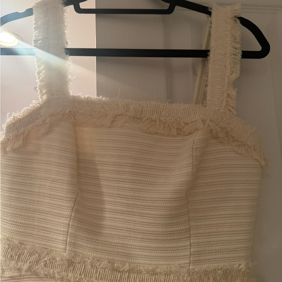 Alexis Cream Ribbed Ruffled Mini Sundress - Picture 3 of 4